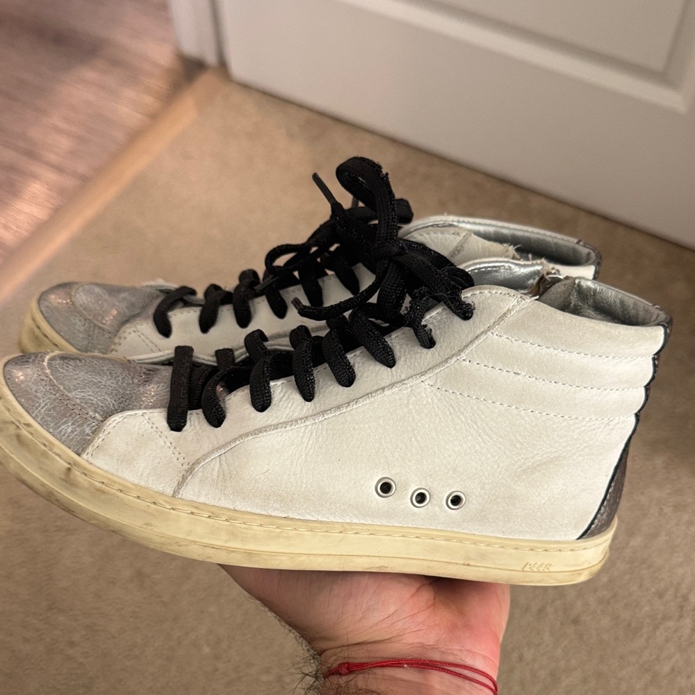 P448 White and Silver Sneakers